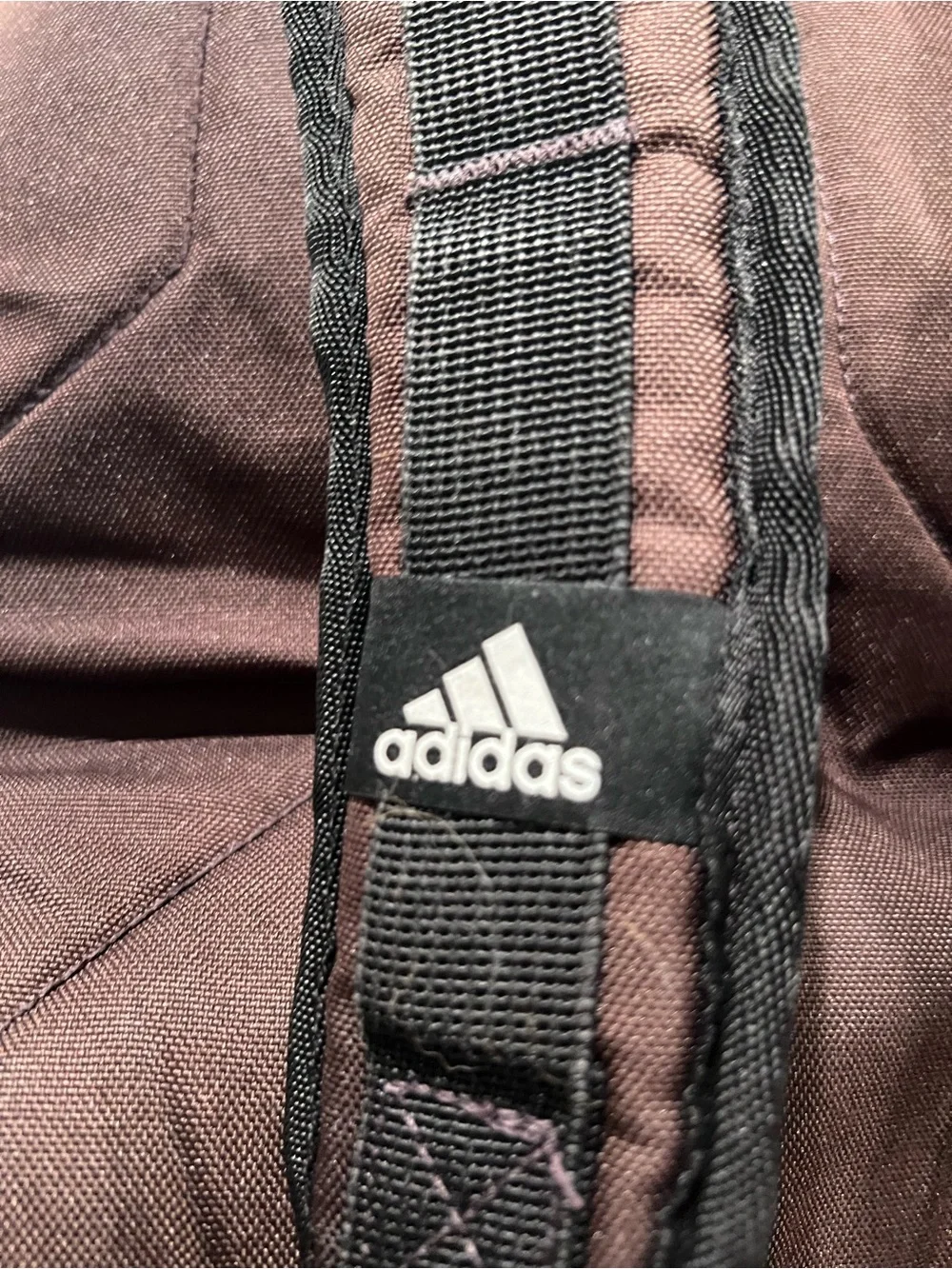 adidas Men's Black Backpack with White Logo and Silver Stripes
